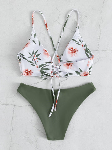 Bikini con stampa floreale casuale