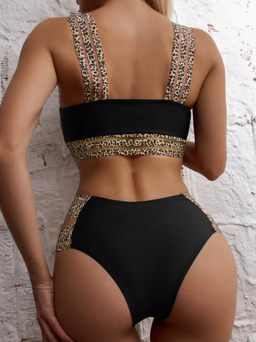 Bikini leopardato nastro