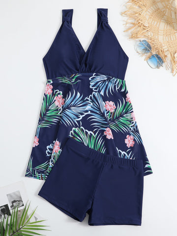 Bikini casuale con stampa tropicale