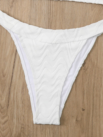 Costume da bagno bikini con annodatura al collo monocolore